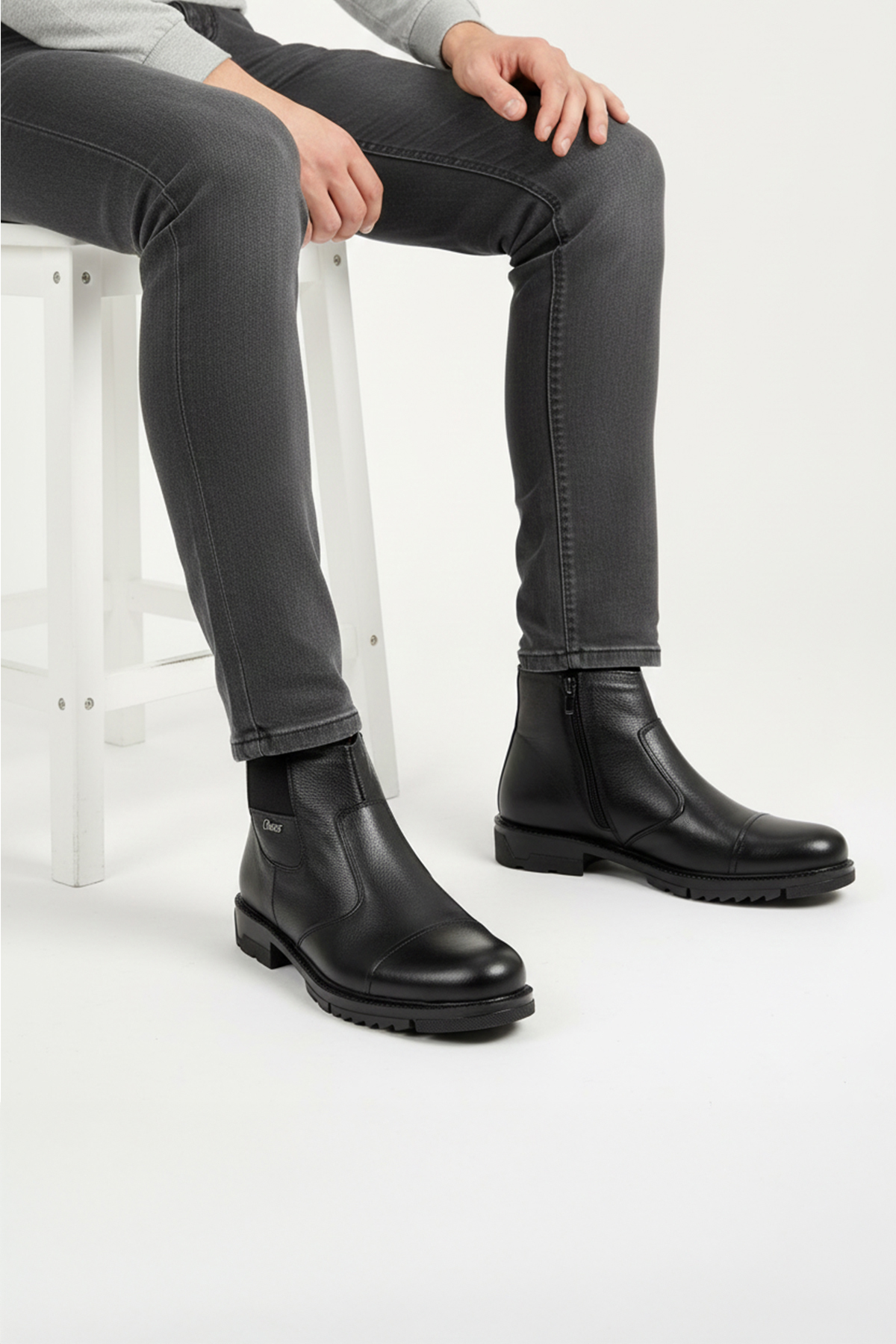 Levarno Caldor Frost Hakiki Deri İçi Kürklü Fermuarlı Kışlık Siyah Günlük Erkek Bot - Görsel 2