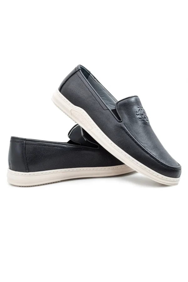 Levarno Hakiki Deri Hafif Taban Siyah Erkek Casual Loafer Ayakkabı LV45640 - görsel 4