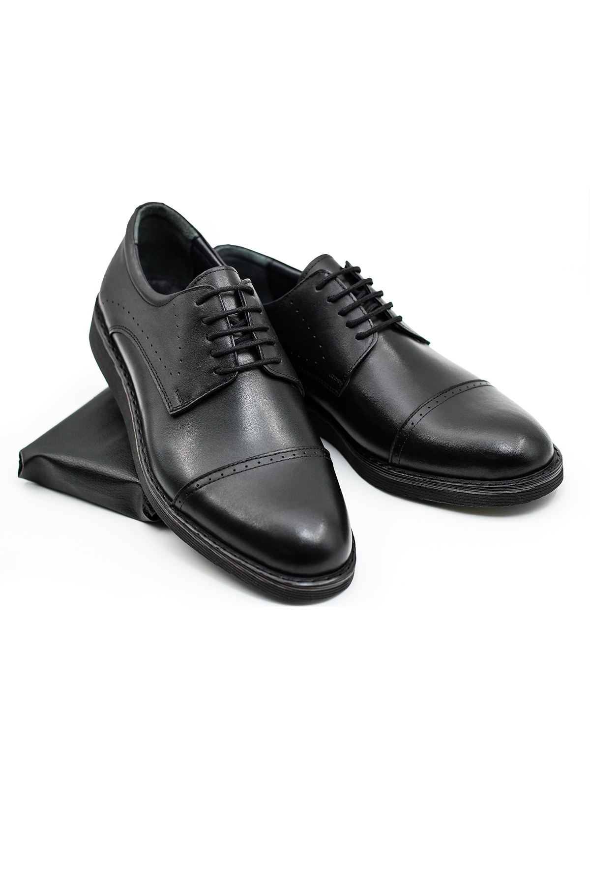 Levarno Milanex Hakiki Deri Siyah Erkek Klasik Ayakkabı - Görsel 2