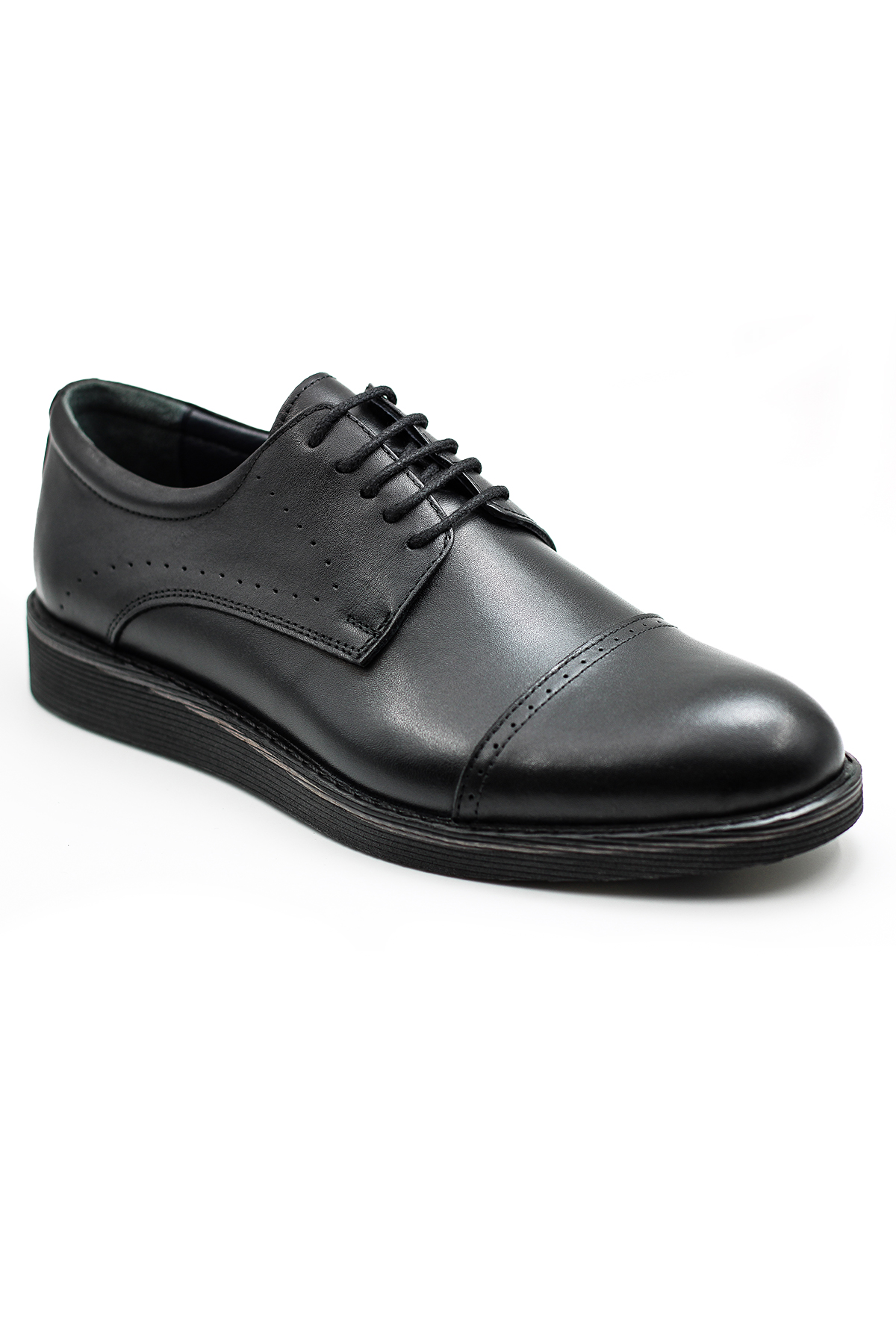 Levarno Milanex Hakiki Deri Siyah Erkek Klasik Ayakkabı