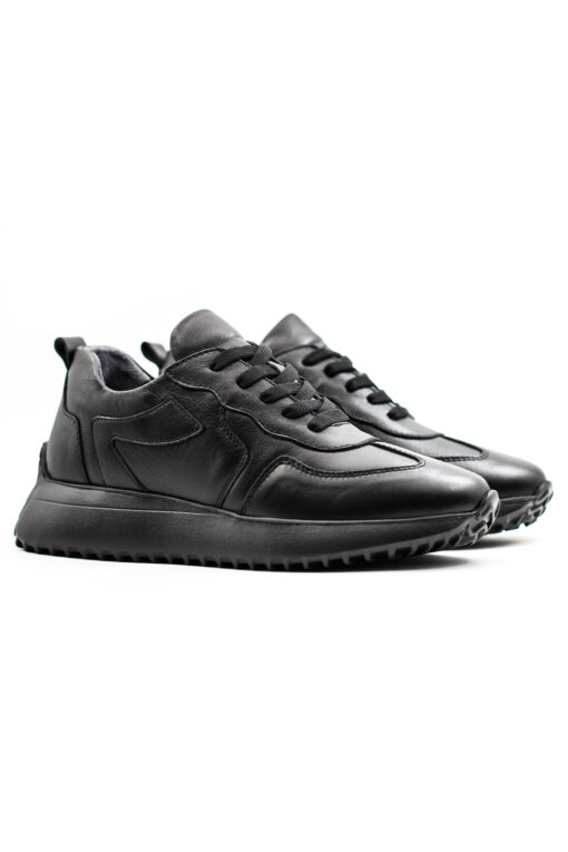 Levarno Perla Hakiki Deri Kadın Siyah Casual Sneaker Ayakkabı - Görsel 2