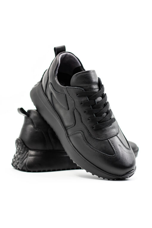 Levarno Perla Hakiki Deri Kadın Siyah Casual Sneaker Ayakkabı - Görsel 5